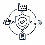 Supply chain compliance awareness icon